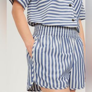Everlane Poplin Boxer Short - Mazarine Blue stripe - Size Medium - NWT